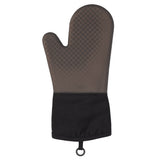 Siliconen ovenwant, anti-slip noppen op de palm, zwarte mouw met ophanglus