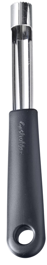 GastroMax appelboor met zilveren metalen cilinder en donkere handgreep, met ophangoog