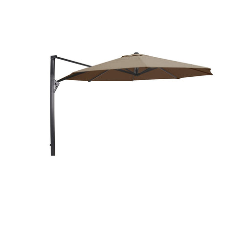 Taupe zweefparasol met ronde doek, Ø 3,5 m