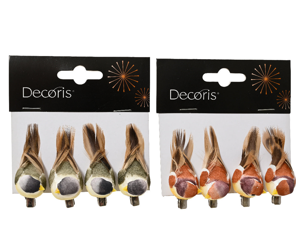 Vogel veer op clip 4assorti