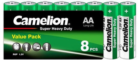 Camelion AA-wegwerpbatterijen Value Pack, 8 stuks, 1,5 V, Super Heavy Duty