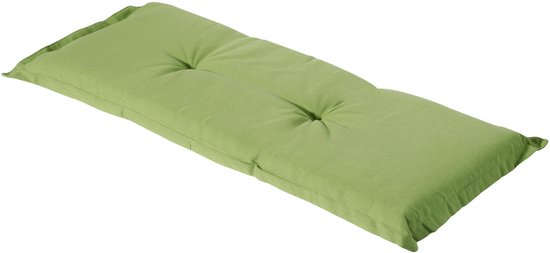 Limegroen bankkussen met ribstructuur, rechthoekig, met knopen