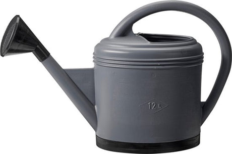 Pro Garden gieter van grijs kunststof met handgreep en lange tuit, 12 l
