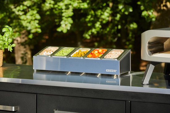 Cozze - Toppingstation met 5 bakjes en 5 deksels