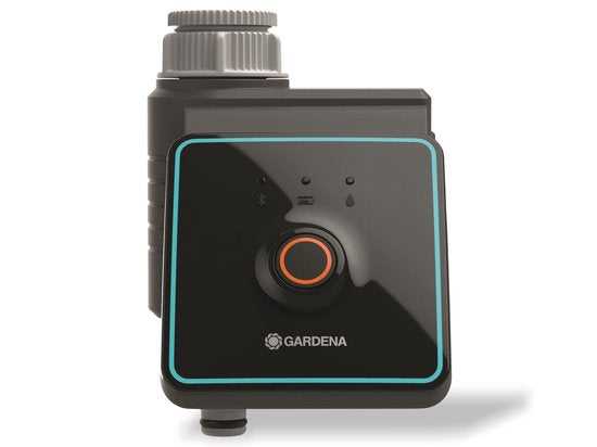 GARDENA watercontrol Bluetooth-besproeiingscomputer met draaiknop en blauw omkaderde display
