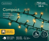 16 meter LED Compact Kerstverlichting - steady - 750 lampjes - Goud - Dimbaar