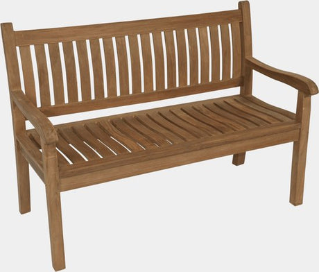 Tuinbank teak gebogen rug 150cm