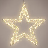Metalen kerstster met warmwitte ledverlichting, stervormig lichtdecor van 50 cm
