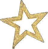 Metalen kerstster met warmwitte LED’s, 38 cm, stervormig frame