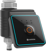 GARDENA watercontrol Bluetooth-besproeiingscomputer met oranje draaiknop en blauwe rand