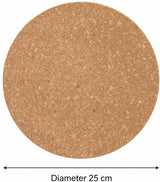 Ronde kurken onderzetter, diameter 25 cm, bruin-beige