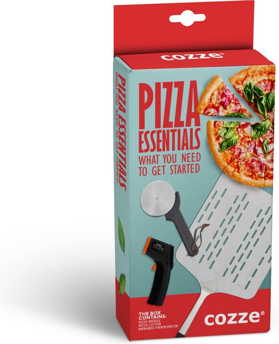 Cozze - Pizza giftset met pizzaschep, cutter en thermometer