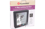 Verpakking van Flamingo kattenluik met 4-standen vergrendeling