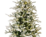 Gesneeuwde dennenboom met micro LED-lampjes, spargroen en wit