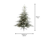 Gesneeuwde kunstdennenboom met Micro LED, 210 cm hoog, 152 cm breed