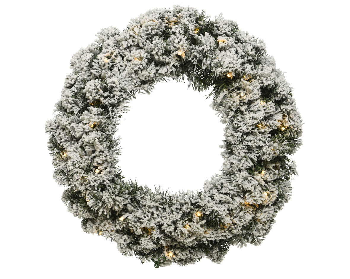 Imperial krans snowy LED BO binnen dia35cm x H.8cm