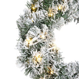 Imperial krans snowy LED BO binnen dia50cm x H.8cm