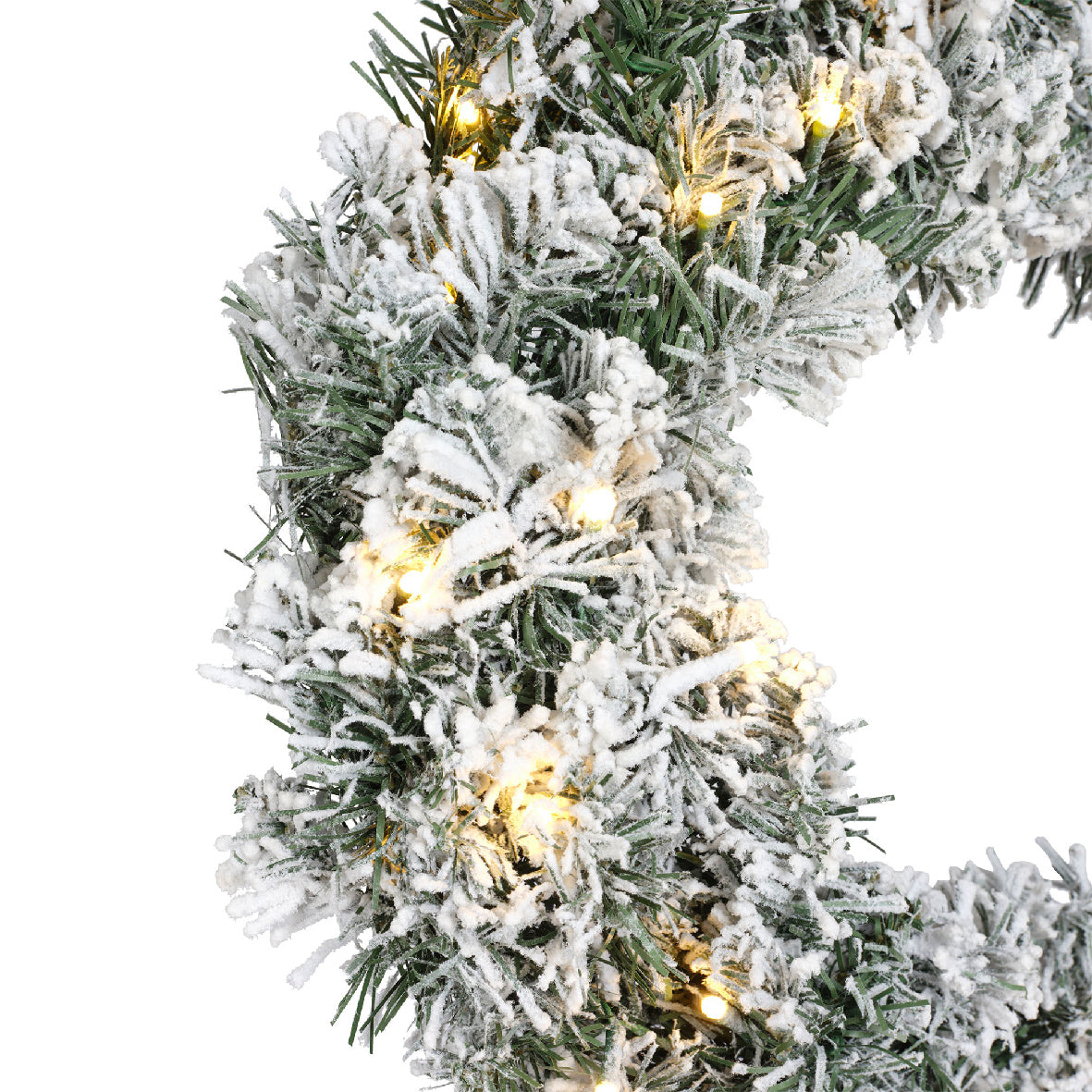 Imperial krans snowy LED BO binnen dia50cm x H.8cm