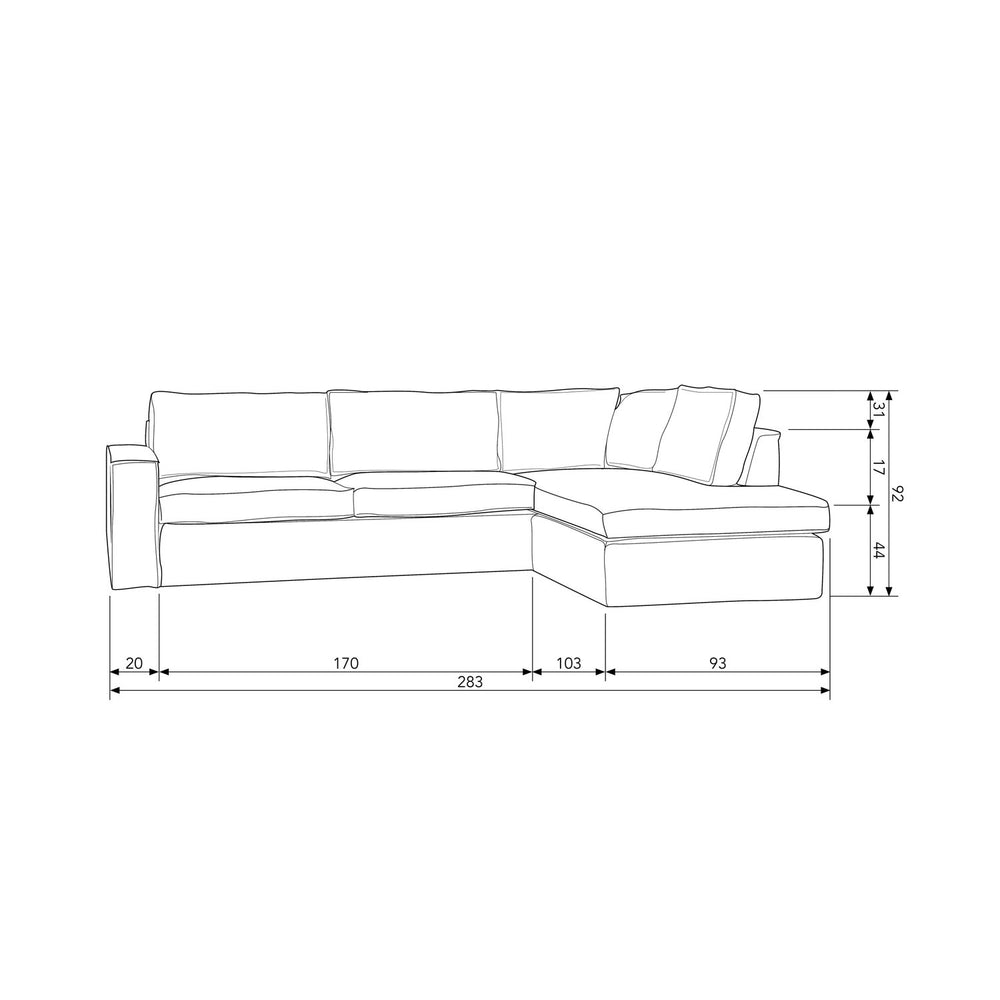 HAJO HOEKBANK RECHTS BOUCLE NATUREL