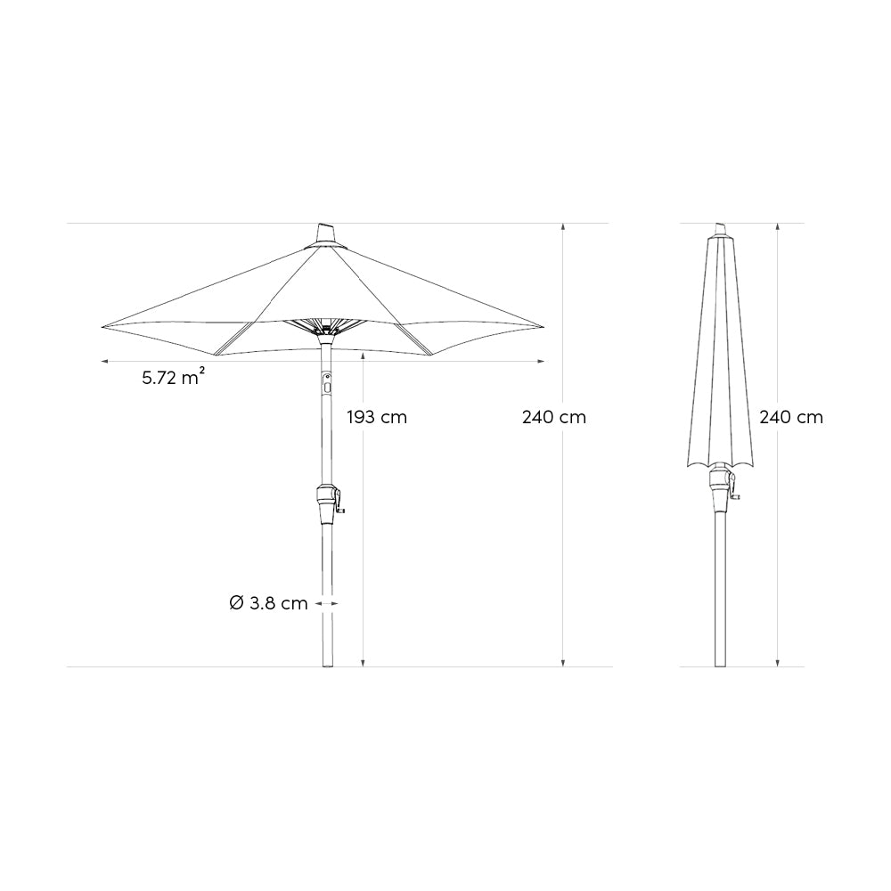 Platinum parasol Riva ø270 - Olijfgroen