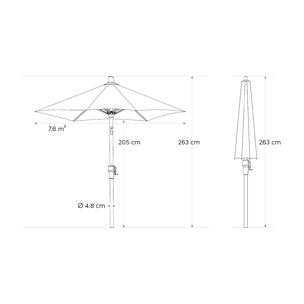 Platinum parasol Riva 275x275 - taupe