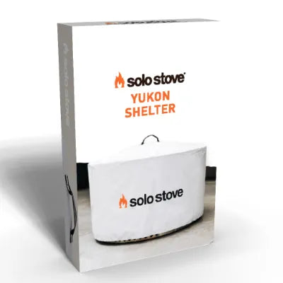 Solo Stove Yukon Shelter beschermhoes, witte kartonnen verpakking met logo