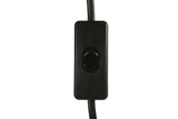 Zwarte inline schakelaar op de kabel van de tafellamp