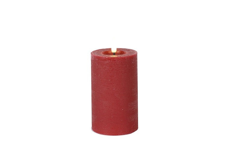 Stompkaars rustiek Ø7,5CM LED ro Lyon M rood-L7,5B7,5H12,5CM