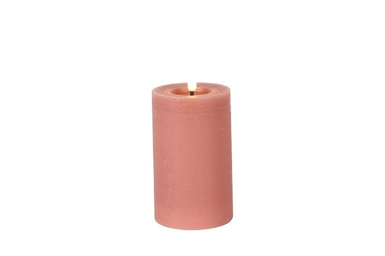 Stompkaars rustiek Ø7,5CM LED ro Lyon M roze-L7,5B7,5H12,5CM