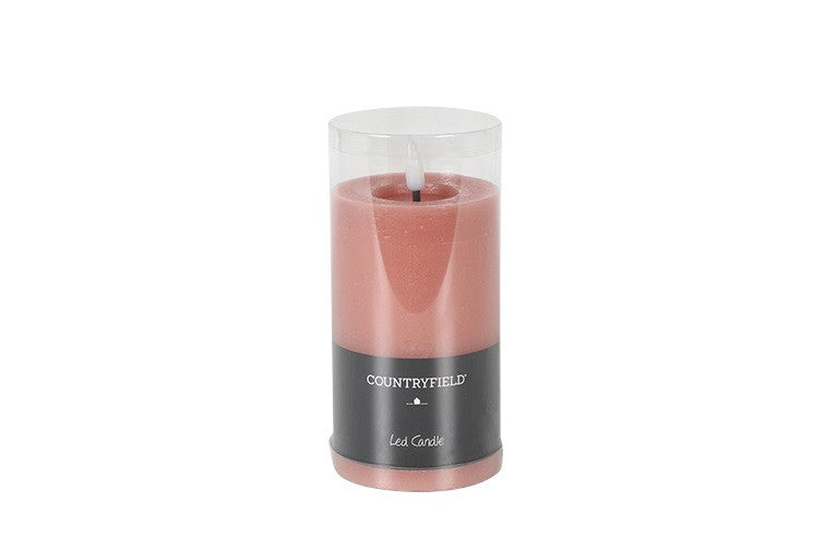 Stompkaars rustiek Ø7,5CM LED ro Lyon M roze-L7,5B7,5H12,5CM