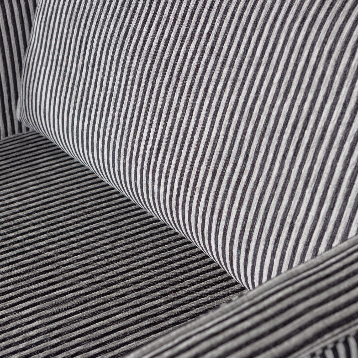 RODEO 3-ZITS BANK STREEP ZWART/GRIJS