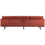 RODEO 3-ZITS BANK VELVET KASTANJEBRUIN