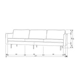 RODEO 3-ZITS BANK VELVET OKERGEEL