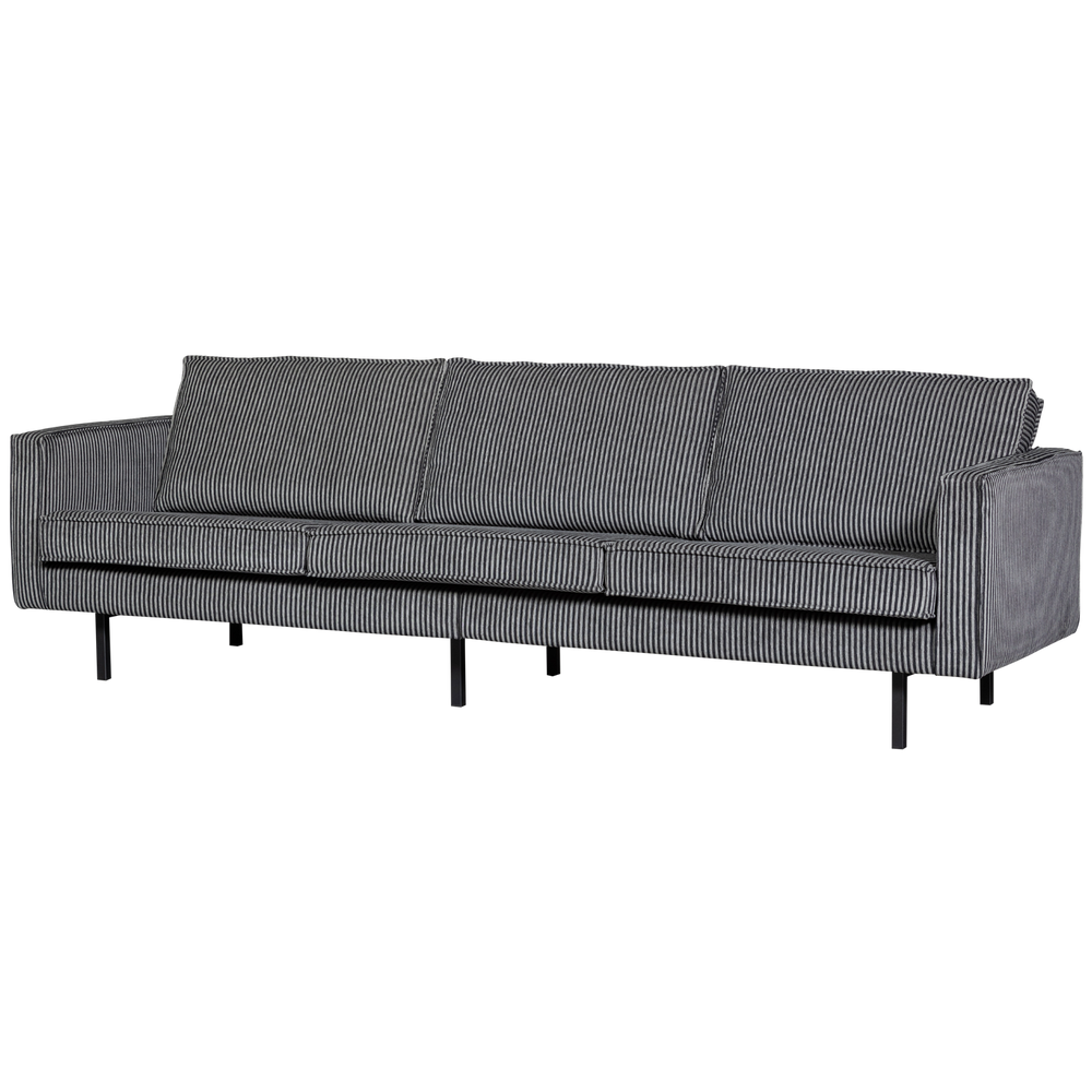 RODEO 3-ZITS BANK STREEP ZWART/GRIJS