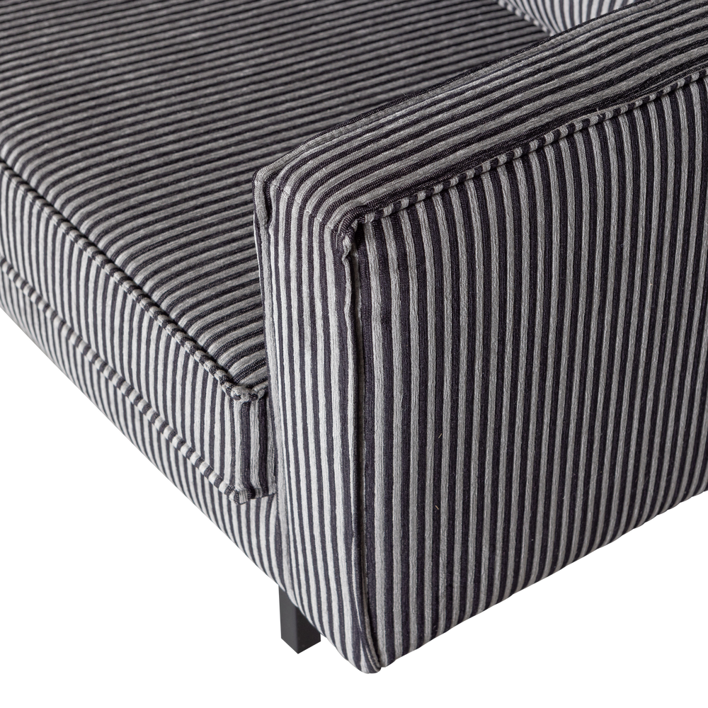 RODEO 3-ZITS BANK STREEP ZWART/GRIJS