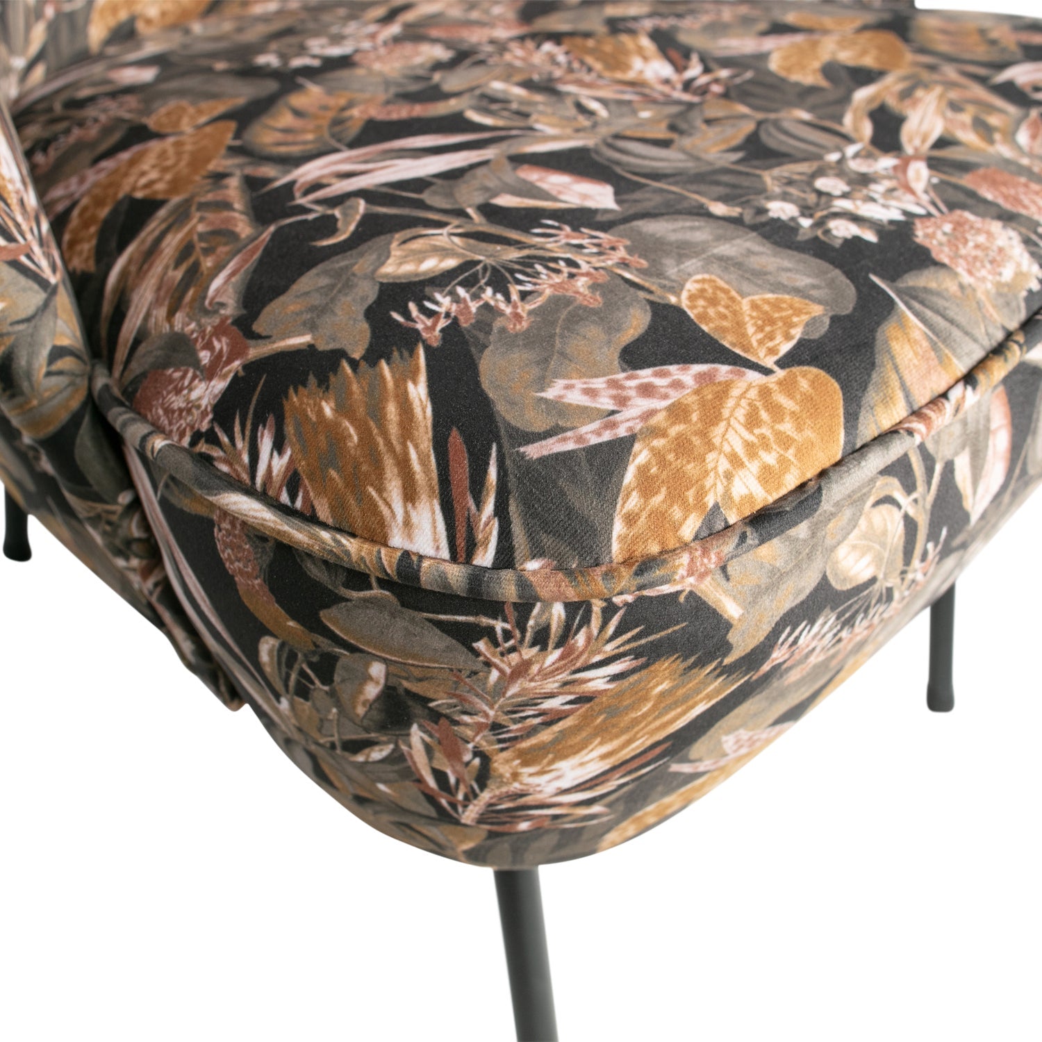 VOGUE FAUTEUIL VELVET BOUQUET ZWART