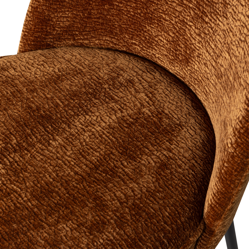 VOGUE EETKAMERSTOEL 3D CHENILLE MIDDENBRUIN