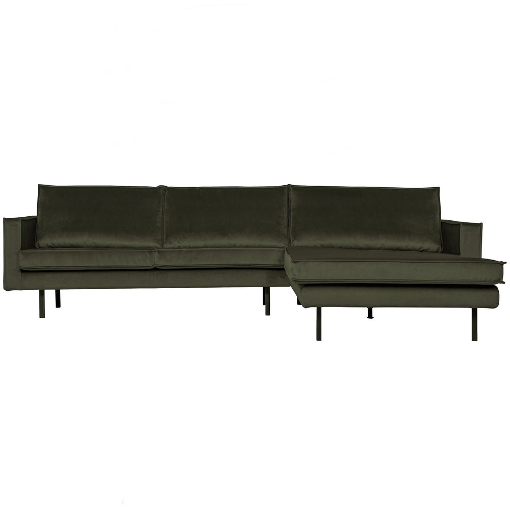 RODEO CHAISE LONGUE BANK RECHTS VELVET DONKERGROEN
