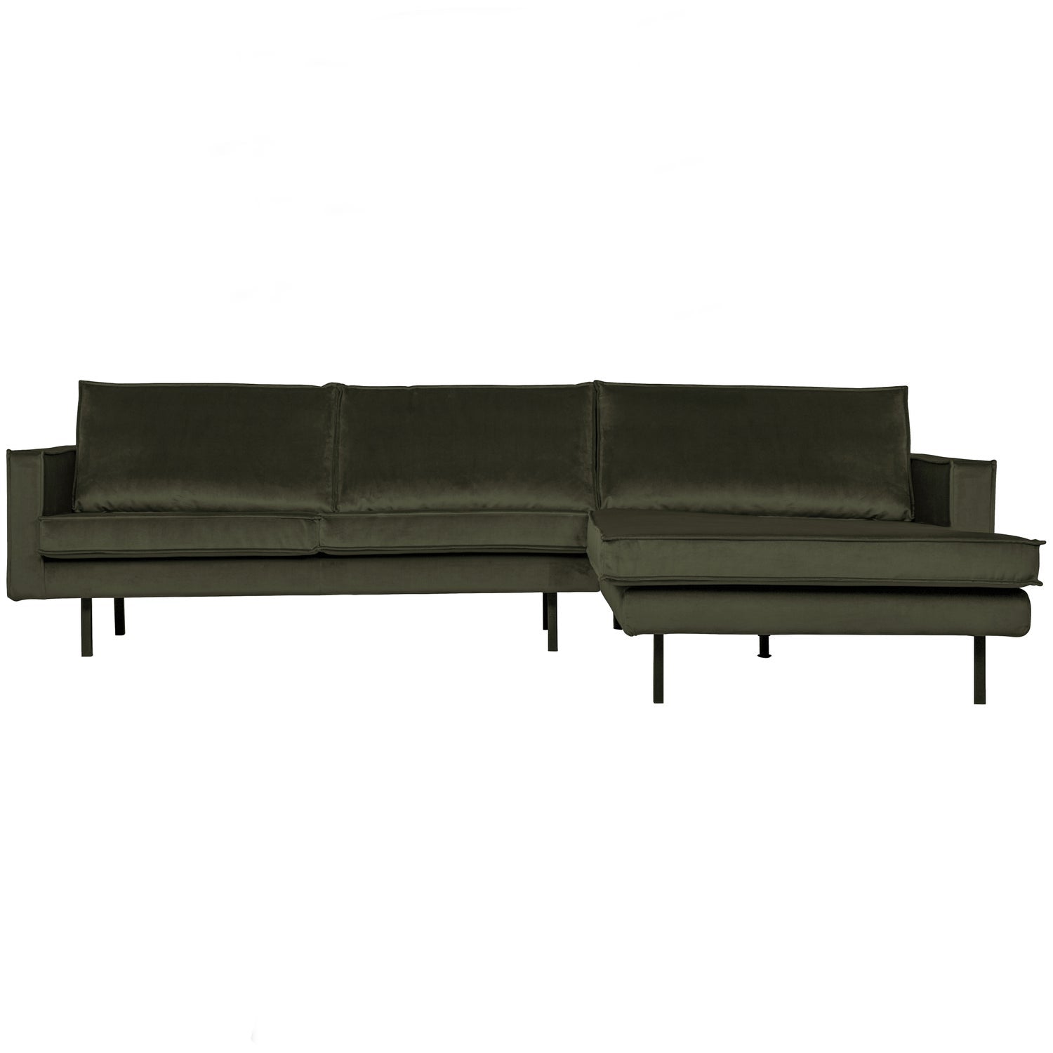 RODEO CHAISE LONGUE BANK RECHTS VELVET DONKERGROEN