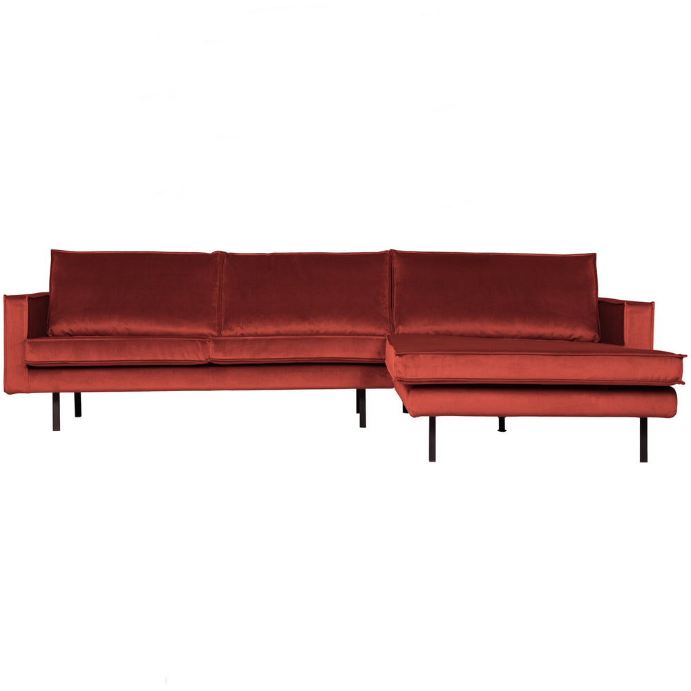 RODEO CHAISE LONGUE BANK RECHTS VELVET KASTANJEBRUIN