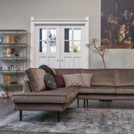 RODEO HOEKBANK LINKS VELVET TAUPE