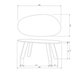 ROUNDLY EETTAFEL/BUREAU 200X100 CM MANGOHOUT DONKERBRUIN