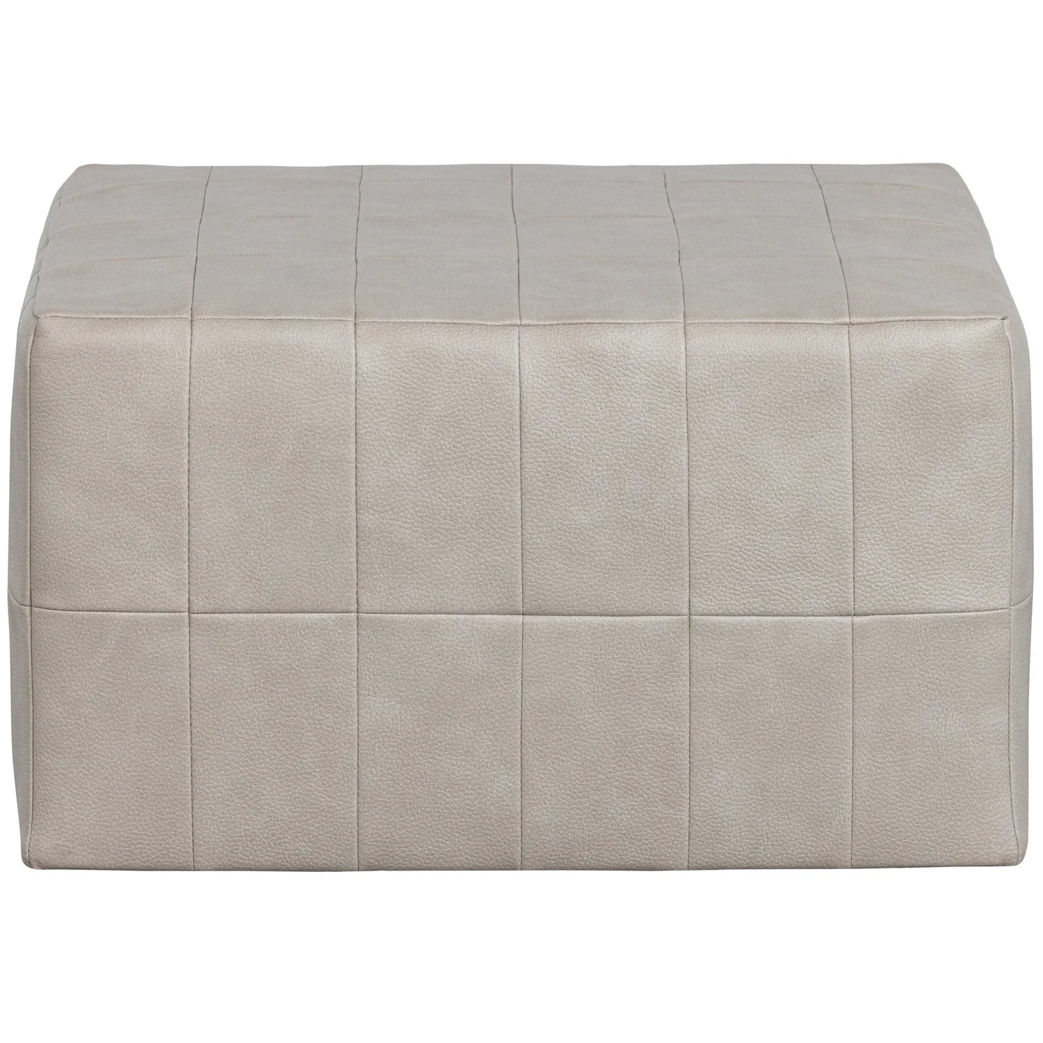 BePureHome - Patchwork poef leerlook naturel