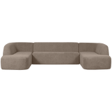 SLOPING U-VORM BANK LICHTBRUIN MELANGE