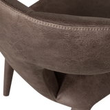 PERMIT EETKAMERSTOEL LEERLOOK ZWART/GRIJS