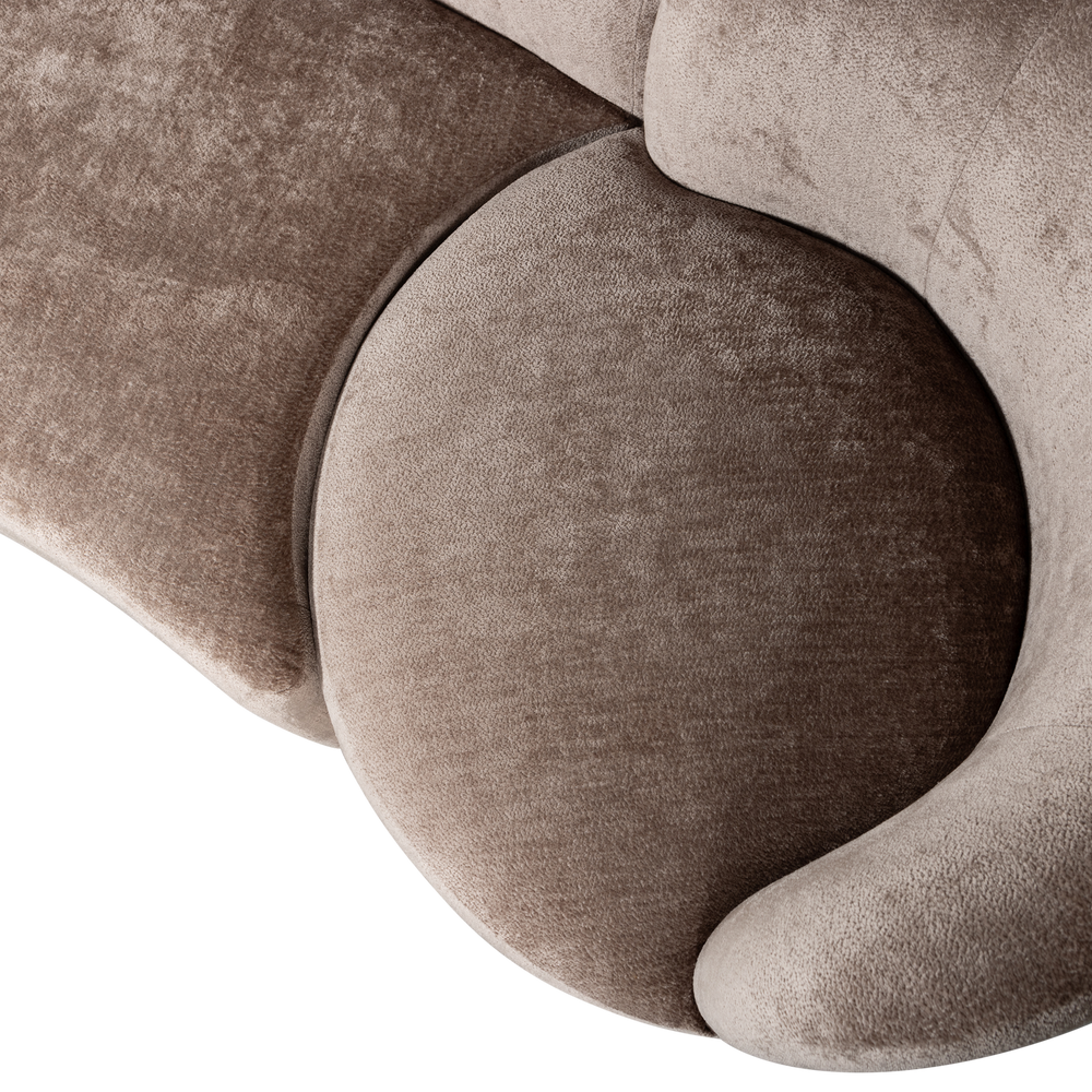 COMBI-POPULAR: BANKJE + FAUTEUIL + POEF TAUPE