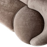 COMBI-POPULAR: BANKJE + FAUTEUIL + POEF TAUPE