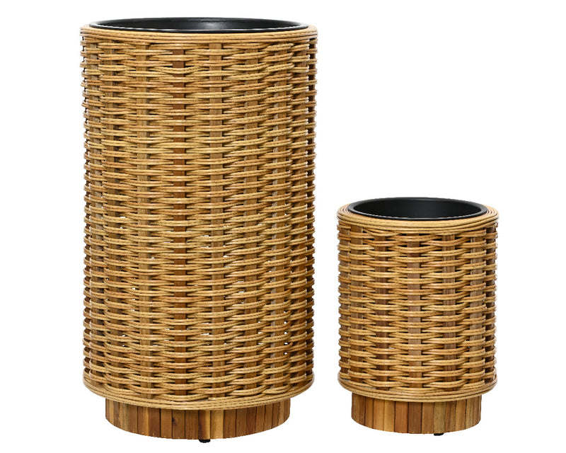 Wicker bloempotten
