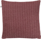 Vierkant bordeaux sierkussen 45x45 cm met zigzag patroon en zichtbare rand