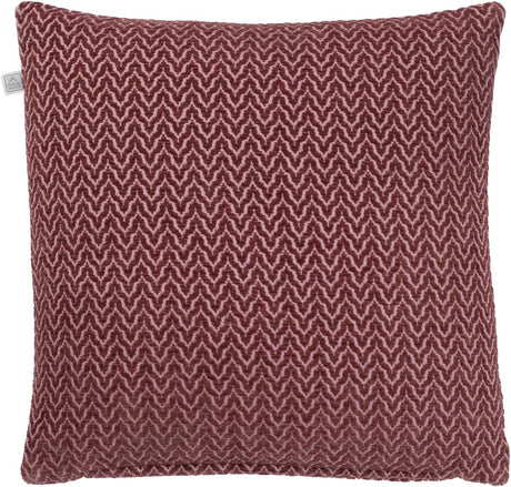 Vierkant bordeaux sierkussen 45x45 cm met zigzag patroon en zichtbare rand